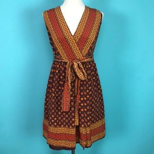 Anna Sui Sleeveless Silk Wrap Dress Size M